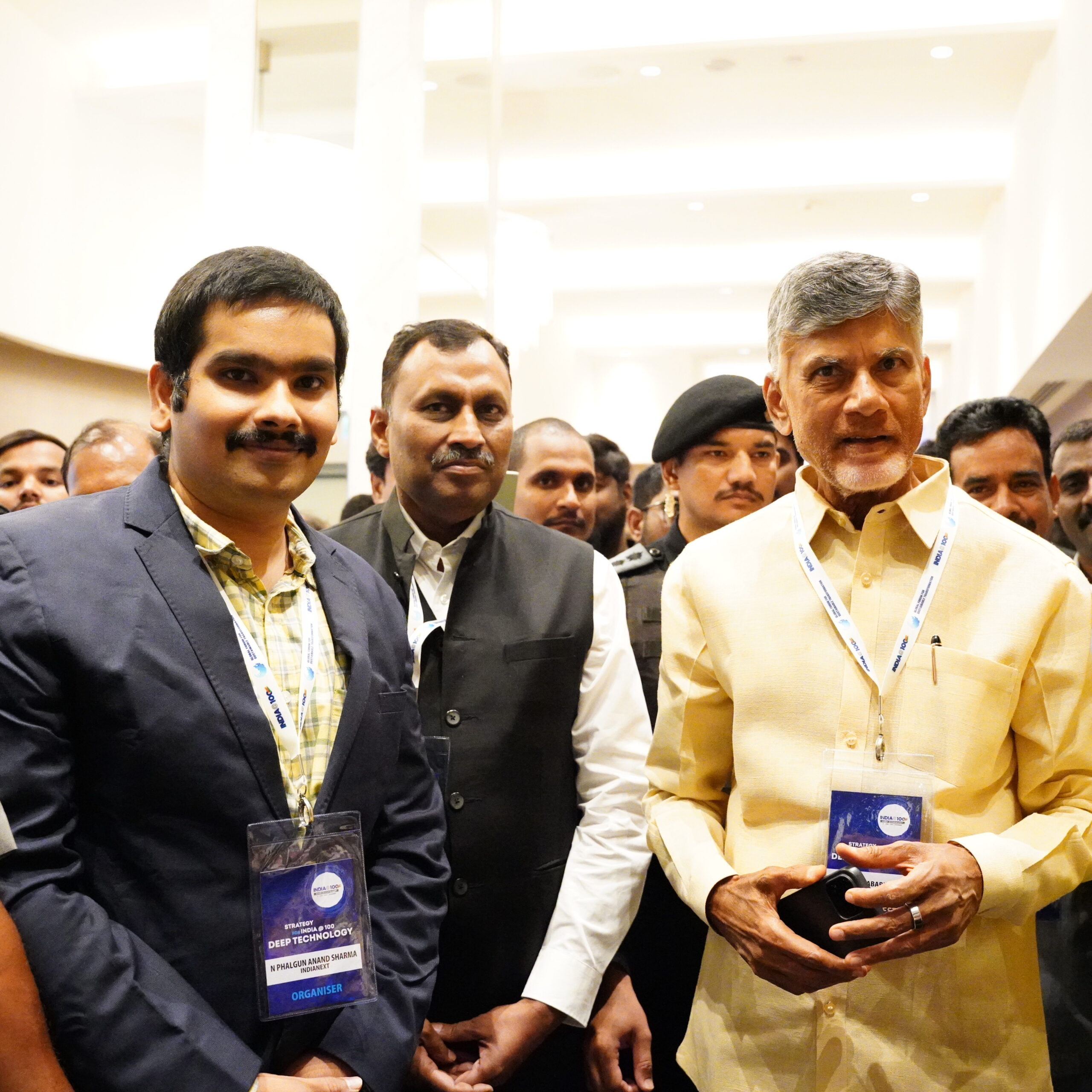 Planck CEO Anand Sharma with Hon Shri Nara Chandra Babu Naidu for organising event for india@100